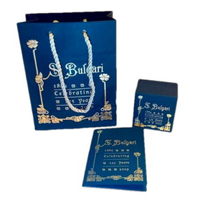 Bulgari Shopping Bag, Box, Receipt Holder, Black and Gold